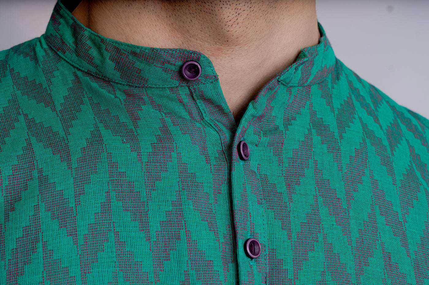 LK - Green Herringbone