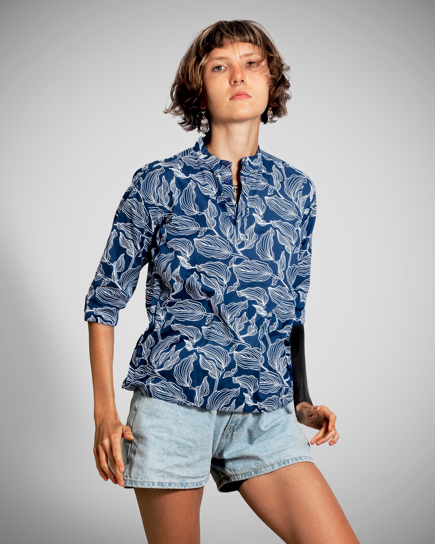 UWAGI Women - Leaf Print Blue