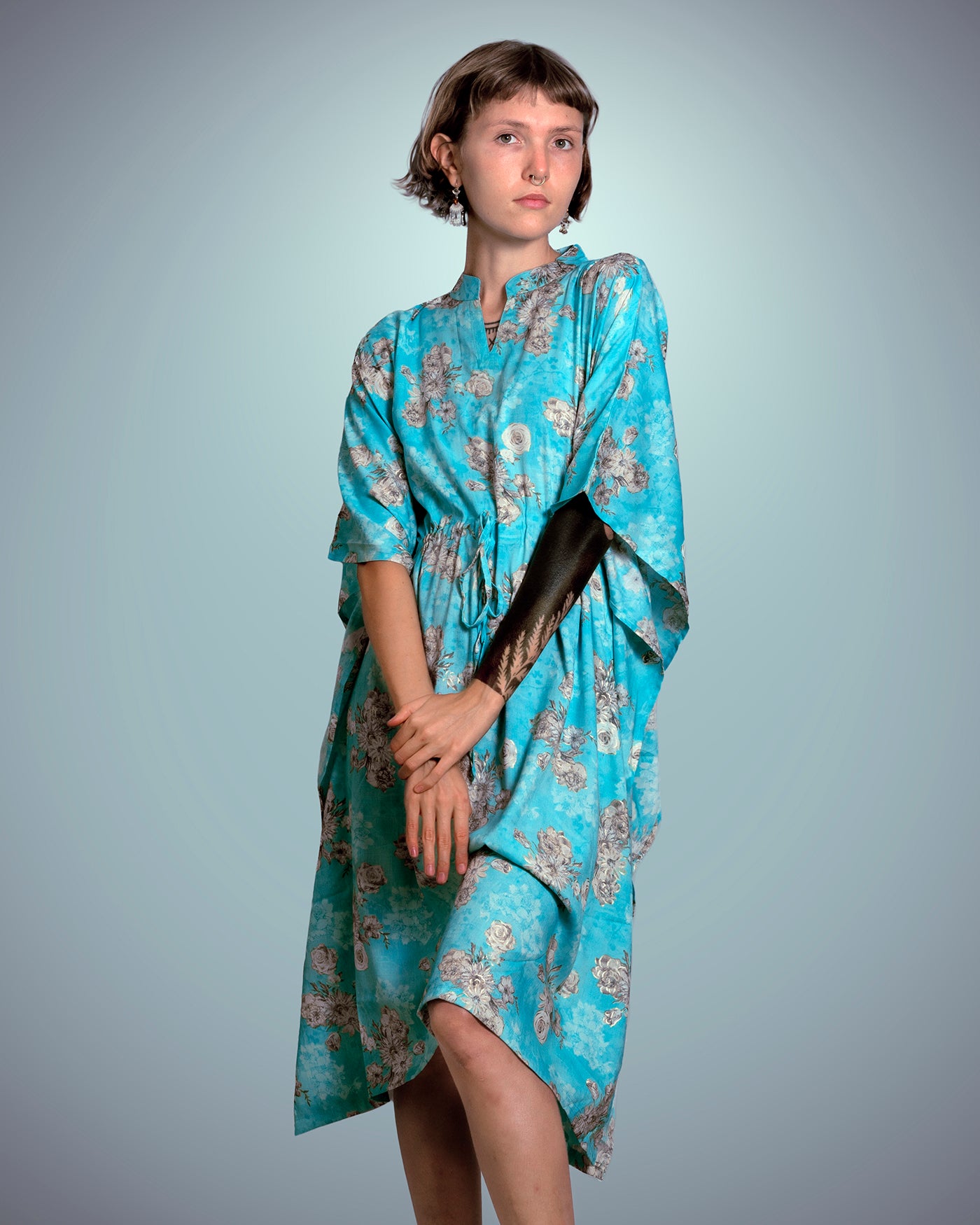 Kaftan - Floral Blue