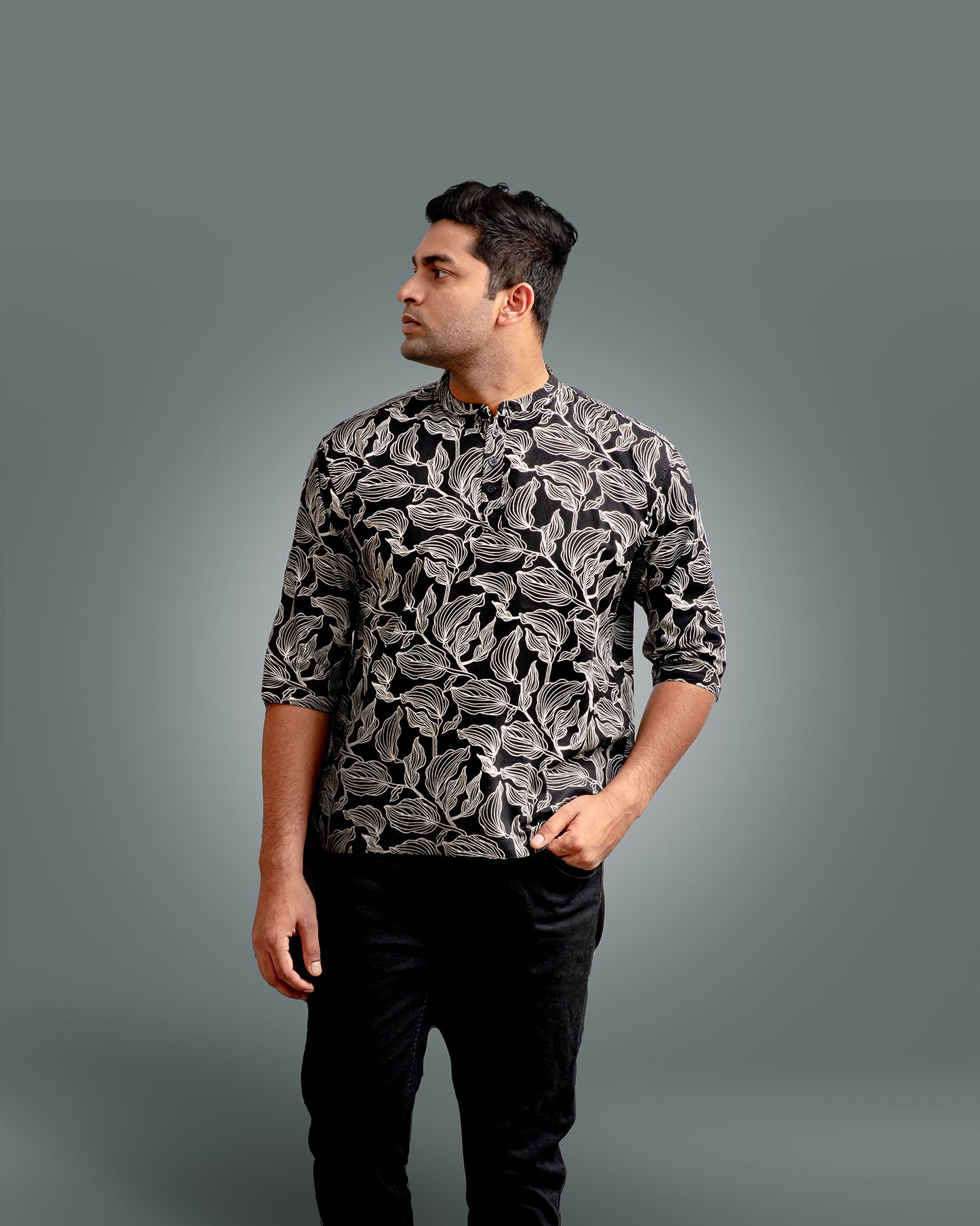 UWAGI - Leaf Print Black